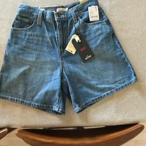 Levi’s High Baggy Shorts Size 26, Linen Denim